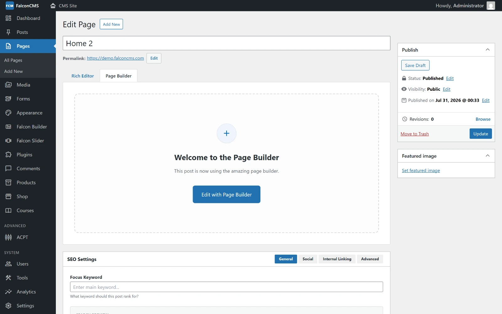 The page editor