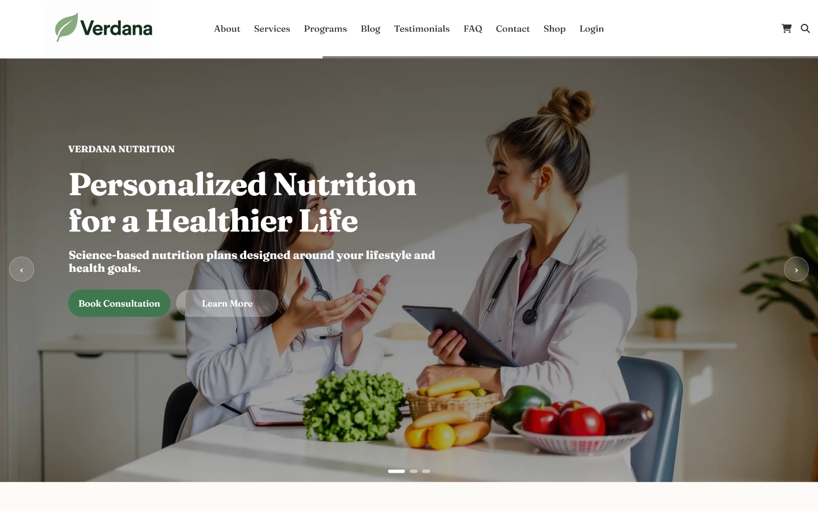 A site rendered by a theme